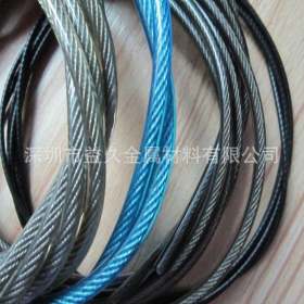 厂家供应304不锈钢包胶丝绳 彩色钢丝绳
