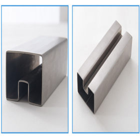 不锈钢方形单凹槽管 不锈钢异形管 工程不锈钢单槽双槽扁管矩形管