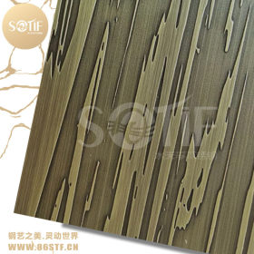 水天孚不锈钢大量供应不锈钢纳米木纹青古铜装饰板