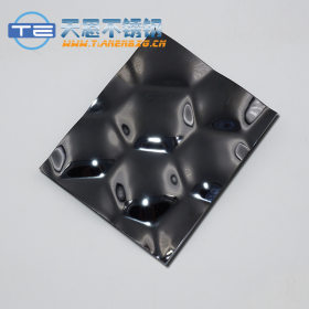 加工费:8K黑钛金 立体浮形 贴膜 201/304 高档门业压花不锈钢板