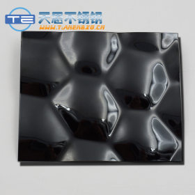 加工费:8K黑钛金 立体浮形 贴膜 201/304 高档门业压花不锈钢板
