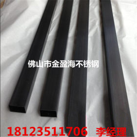 镜面 黑钛金不锈钢方管60*60  专业 拉丝 电镀 黑钛金不锈钢方管