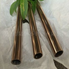 304玫瑰金圆管 不锈钢玫瑰金圆管直径38mm|彩色不锈钢装饰管