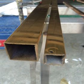 不锈钢扁通30*20厚度0.5至1.5黄钛金304材质不锈钢矩形管厂家价