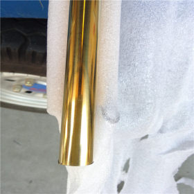 201/304材质不锈钢拉丝/光面黄钛金圆管外径13mm厚度0.5-0.8厘