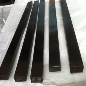 厂家供应304不锈钢黑钛金光面矩形管100m20mm实厚0.8-3.5毫米