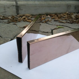 厂家批发304不锈钢玫瑰金光面矩形管40mm*30mm实厚0.7-2.0毫米