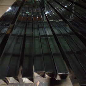 厂家供应304不锈钢黑钛金光面矩形管60mm*15mm实厚0.5-2.8毫米