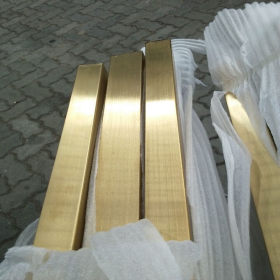 佛山厂家批发304不锈钢黄钛金方管22*22mm实厚1.0*2.5毫米价格