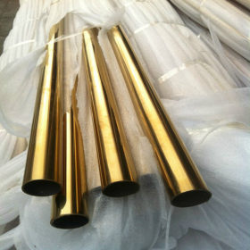 304/201材质拉丝/光面黄钛金不锈钢圆管外径20mm厚度0.4-1.6厘