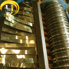 厂家批发热销201钛金不锈钢带 加工定制精品纳米喷涂金色不锈钢条