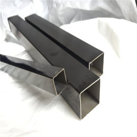 304拉丝面黑钛金不锈钢方管16*16*1.0 真空电镀钢管佛山厂家直销