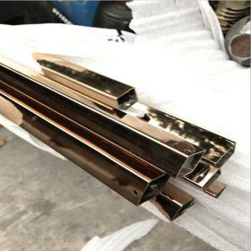 304玫瑰金不锈钢矩形管 拉丝黑钛金不锈钢圆管 钛金不锈钢方管
