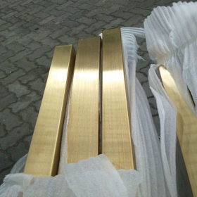 不锈钢方管黄钛金 光面201不锈钢管黄钛金 拉丝钛金不锈钢方管
