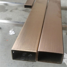玫瑰金方管22*22拉丝 镜面 可定做6米电镀 黑钛金不锈钢方管厂家