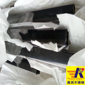 黑钛金不锈钢方管 黑钛金彩色不锈钢管展润不锈钢黑钛金方管厂家