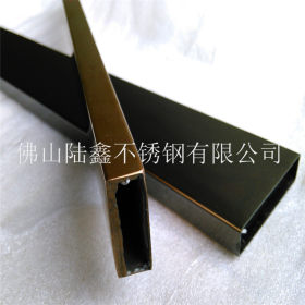 拉丝黑钛金 不锈钢矩形管50*25*0.7 厂价批发
