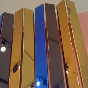 不锈钢彩色方管 玫瑰金不锈钢圆管 黄钛金不锈钢矩形管 6米真空镀