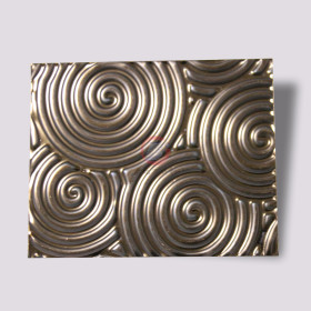 螺旋纹冲压不锈钢板电镀古铜色价格  304#压花螺旋纹板厂家